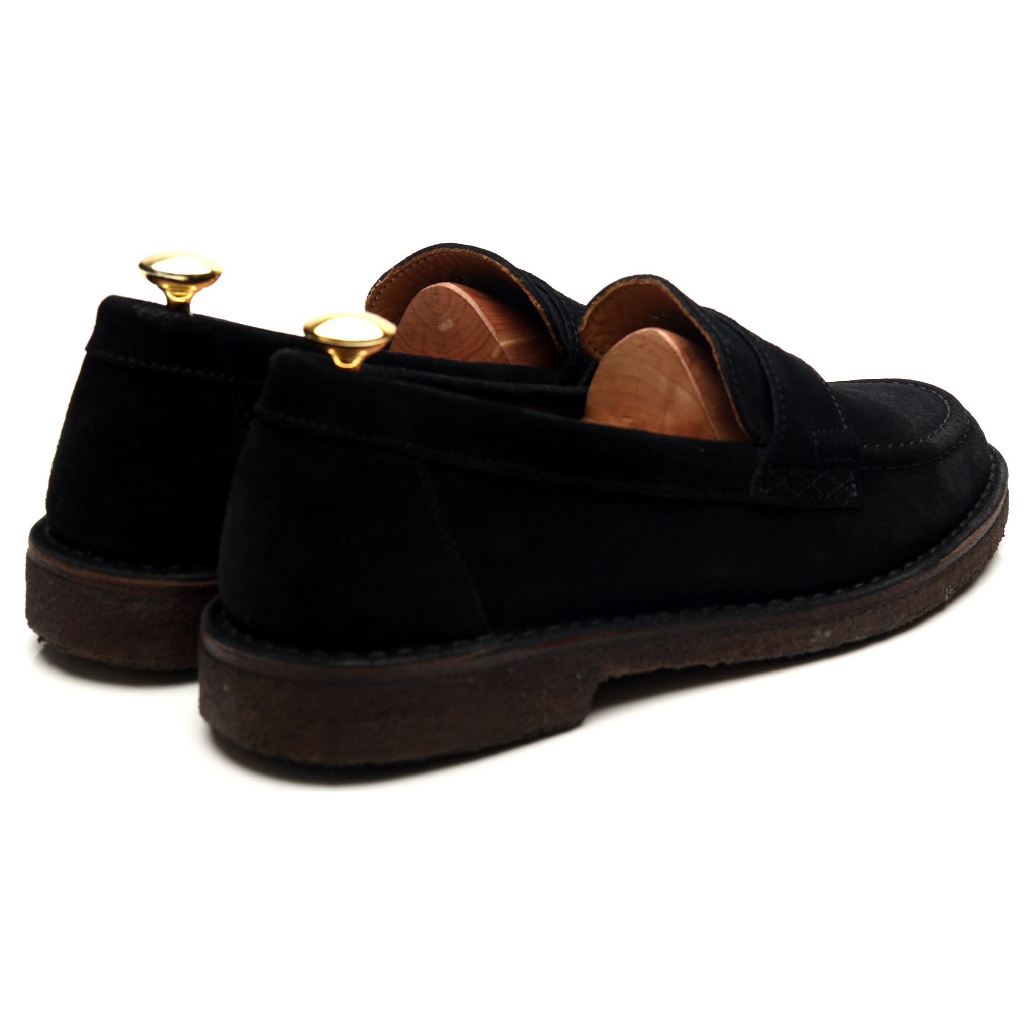 Drake's Canal mocassin daim noir UK 8