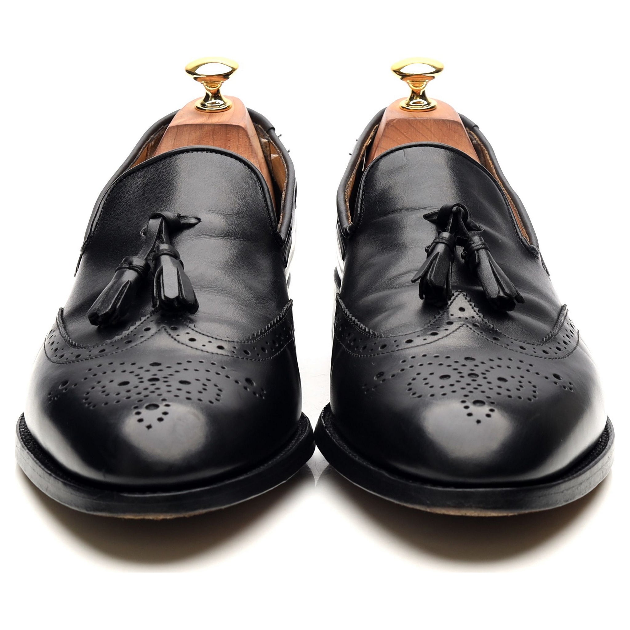 Herring mocassin cuir noir à pompons pointure UK 10