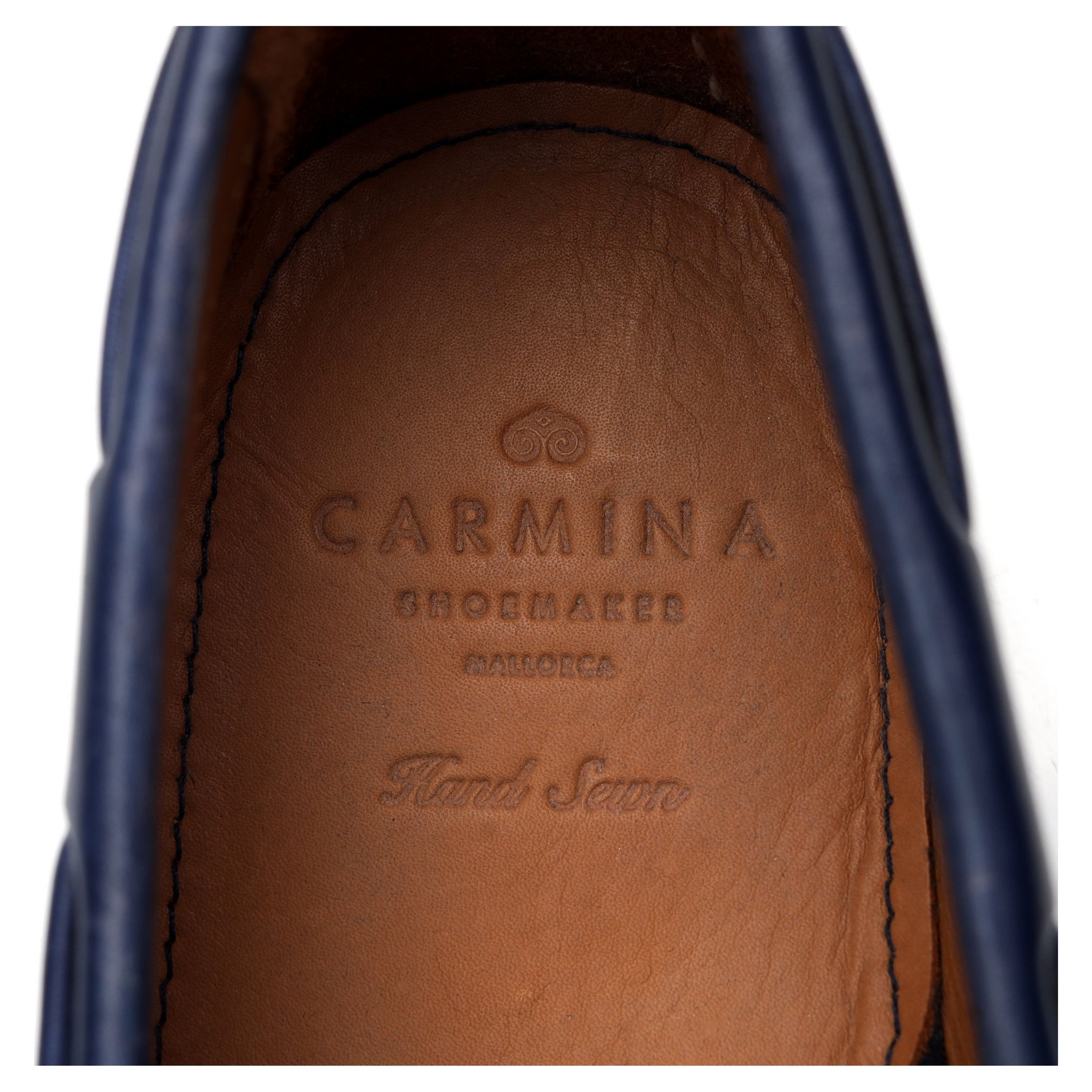 Carmina 80802 mocassins conduite cuir bleu marine UK 9