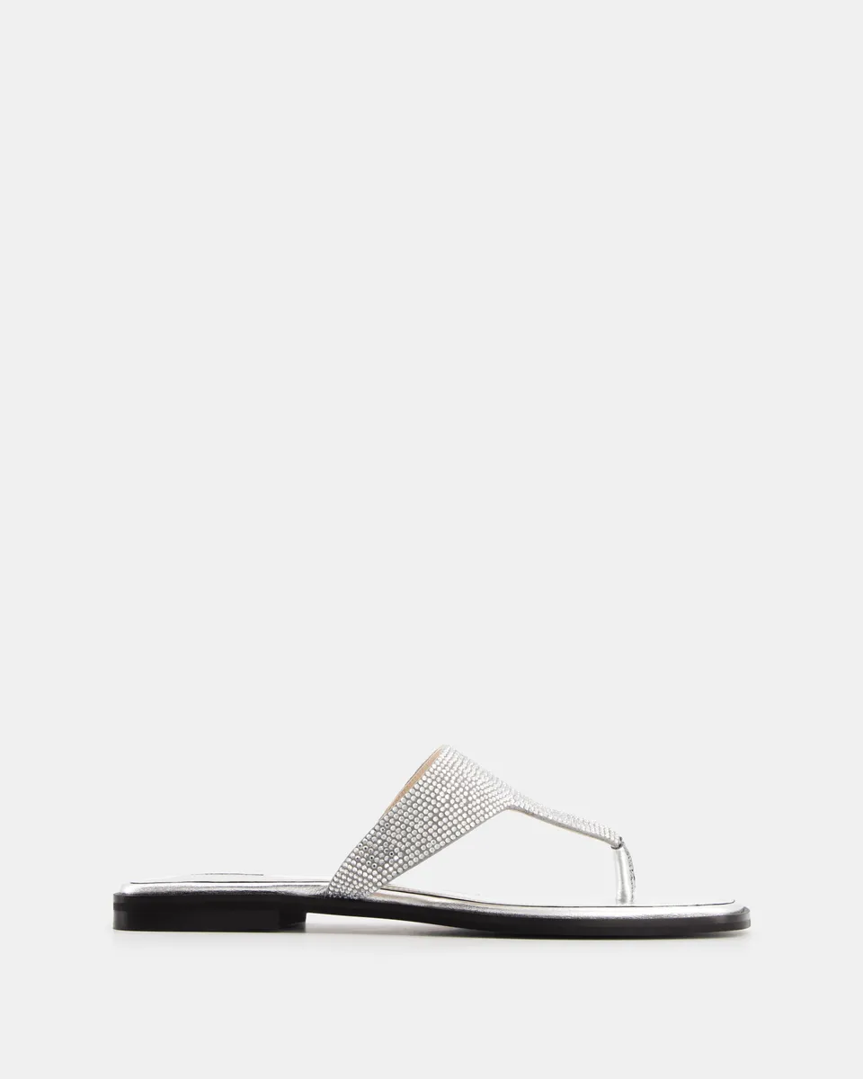 Nodaleto Bulla Nova Flat sandales argent strass plates
