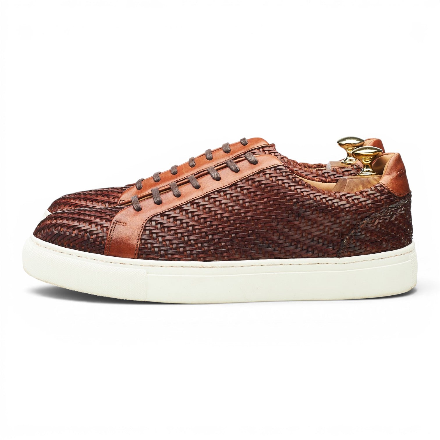 Crownhill Brody sneakers cuir tressé marron UK 8.5