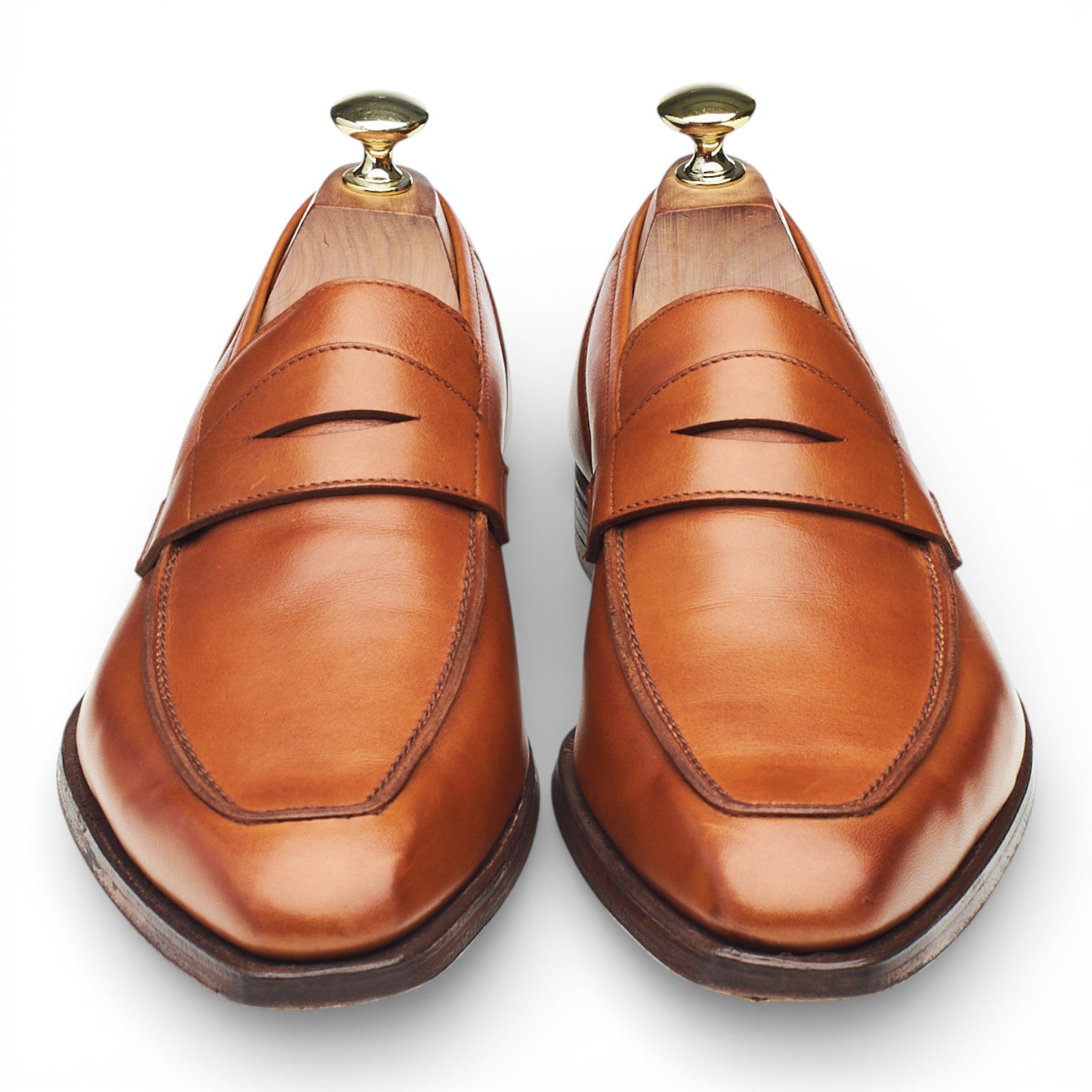 George Cleverley George mocassins cuir tan UK 7.5