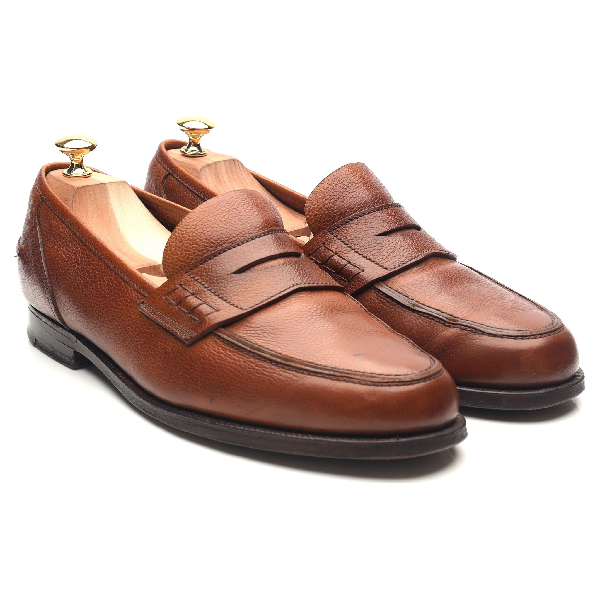 Crockett & Jones mocassins cuir marron UK 11 grainé