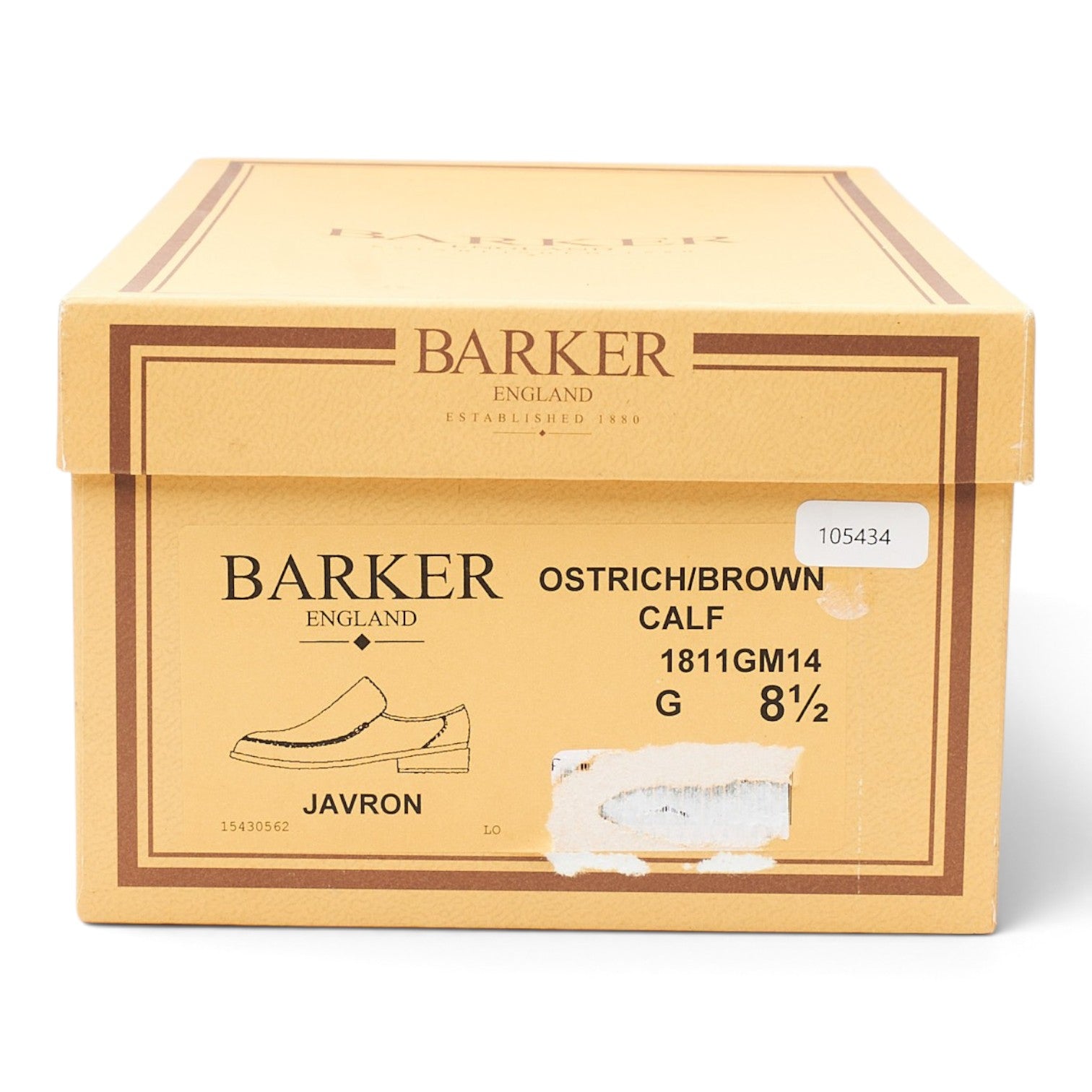 Barker Javron mocassins cuir autruche marron UK 8.5