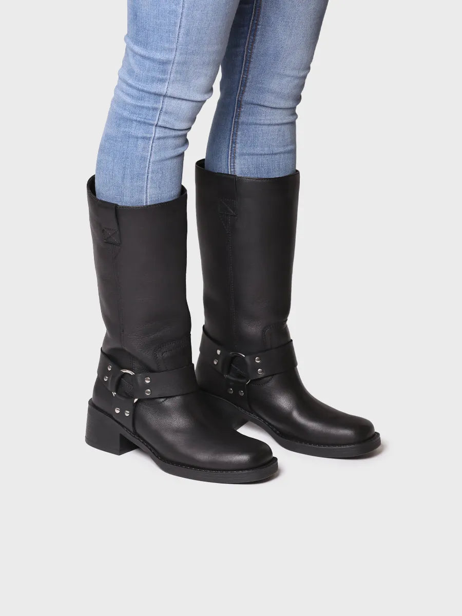 Toni Pons Kate bottine biker cuir noir 5 cm