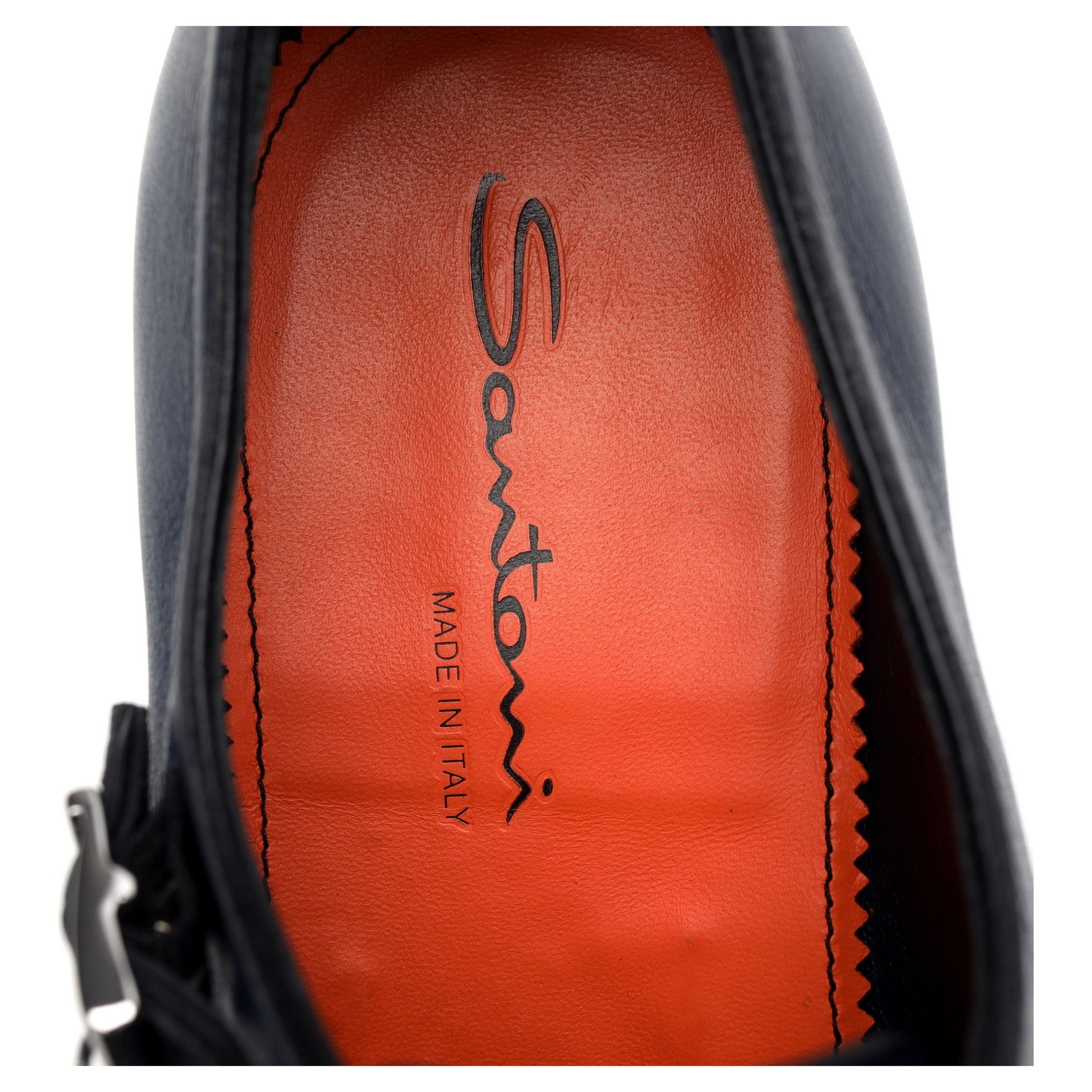 Santoni double boucle cuir bleu marine 7