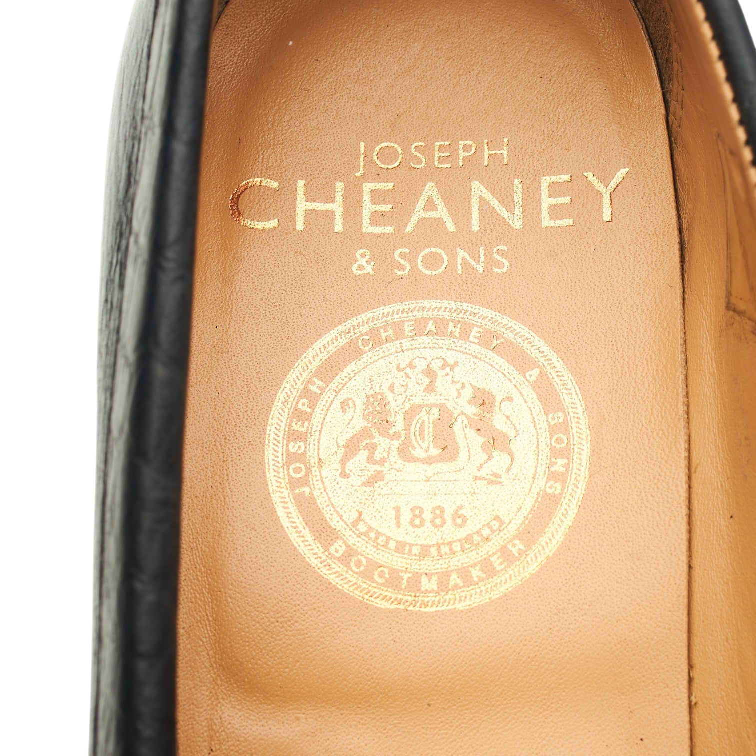 Cheaney Cora Mocassin cuir noir pointure UK 6 semelle gomme