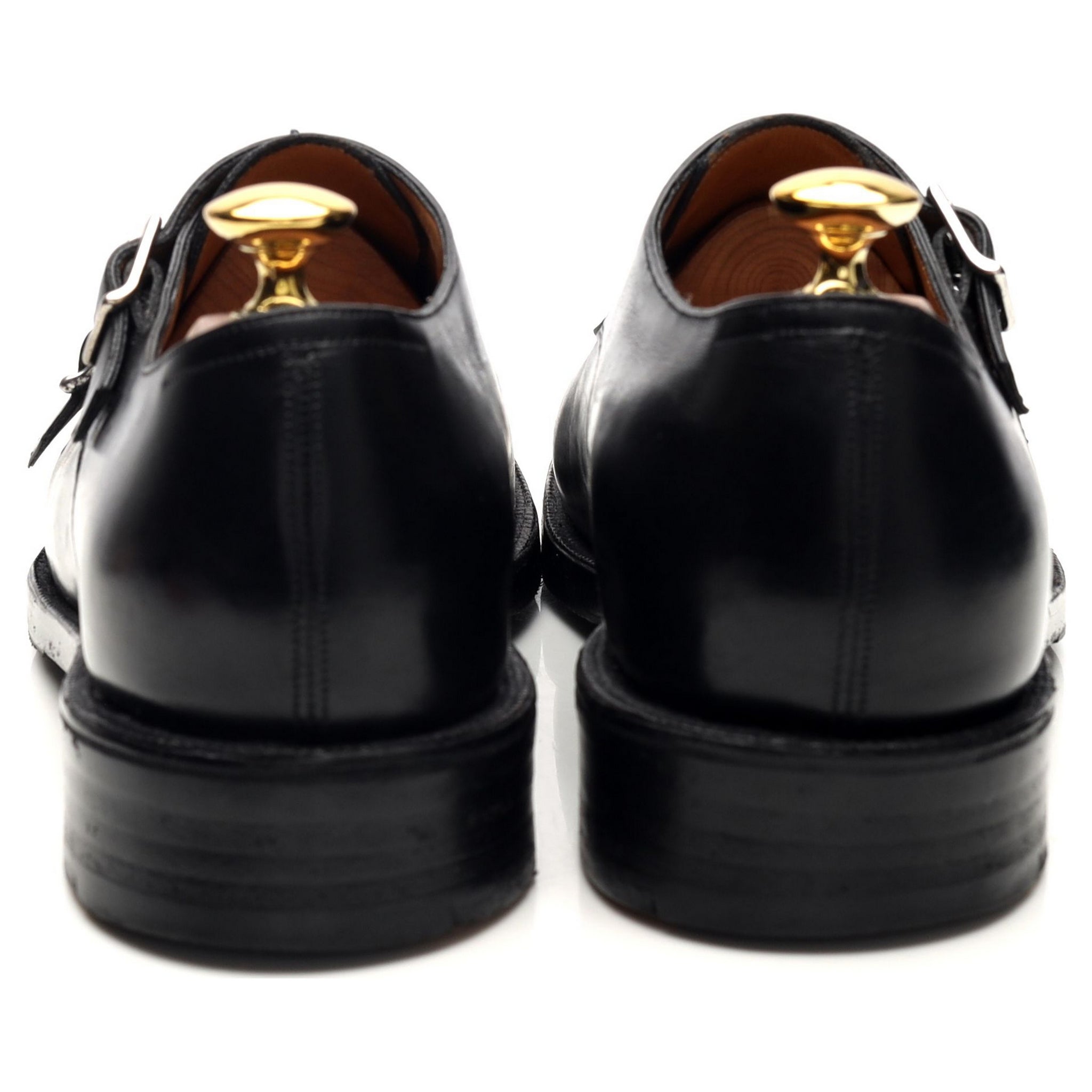 Gaziano & Girling Bespoke double monk cuir noir UK 6,5