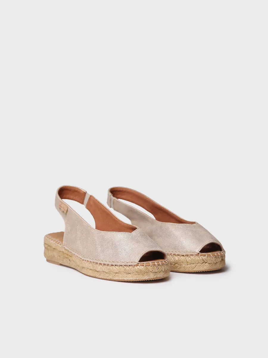 Toni Pons Erica-AS espadrille cuir brillant Champagne