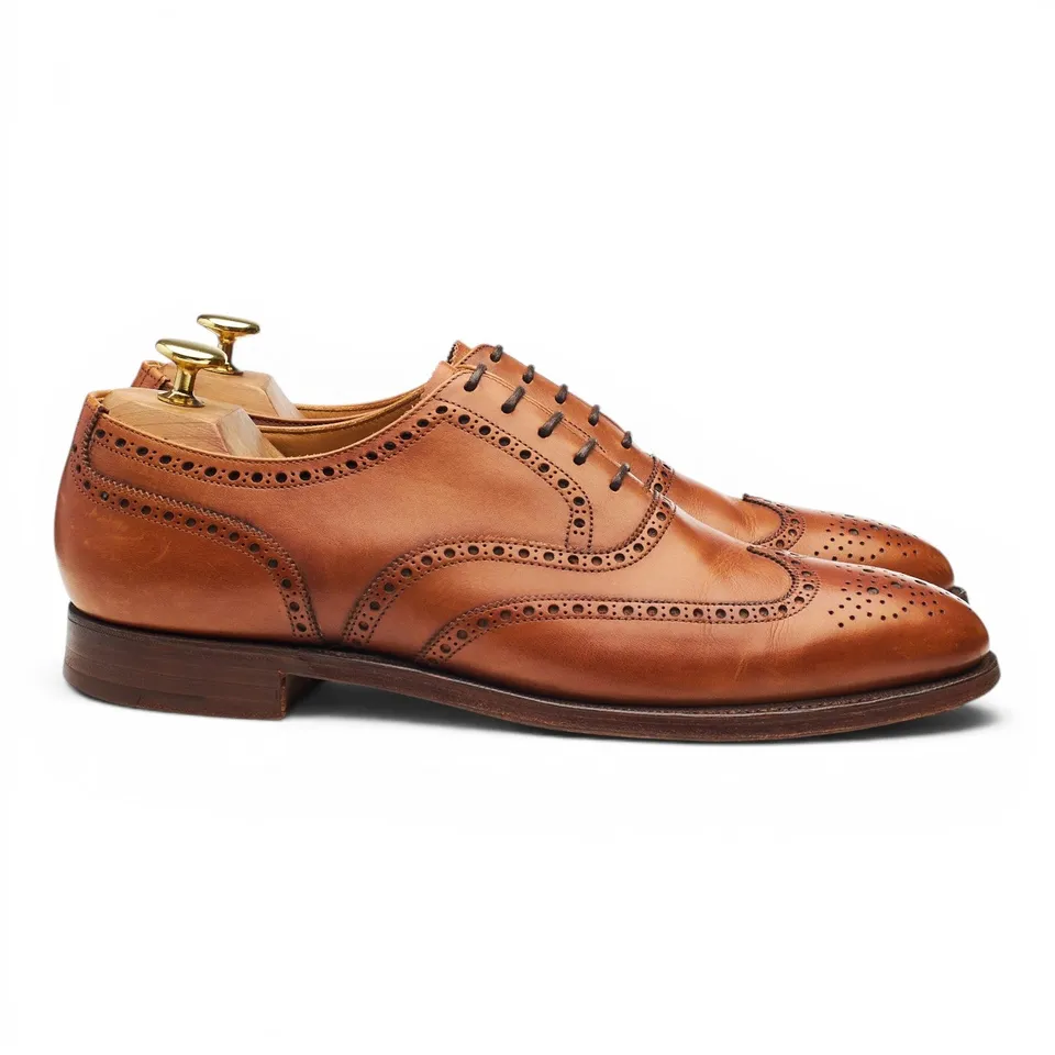 Poulson Skone Richelieu Brogues Cuir Marron UK 8.5
