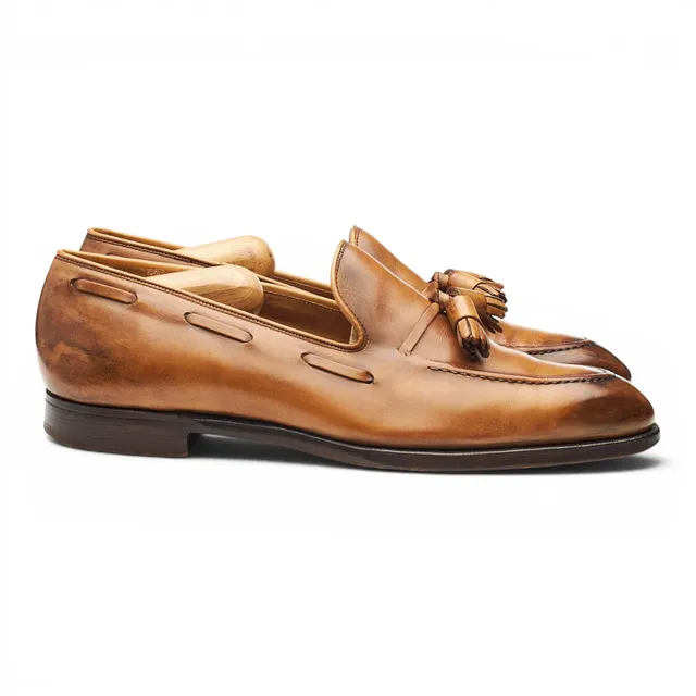 George Cleverley Aidan mocassins pompons marron 7 UK