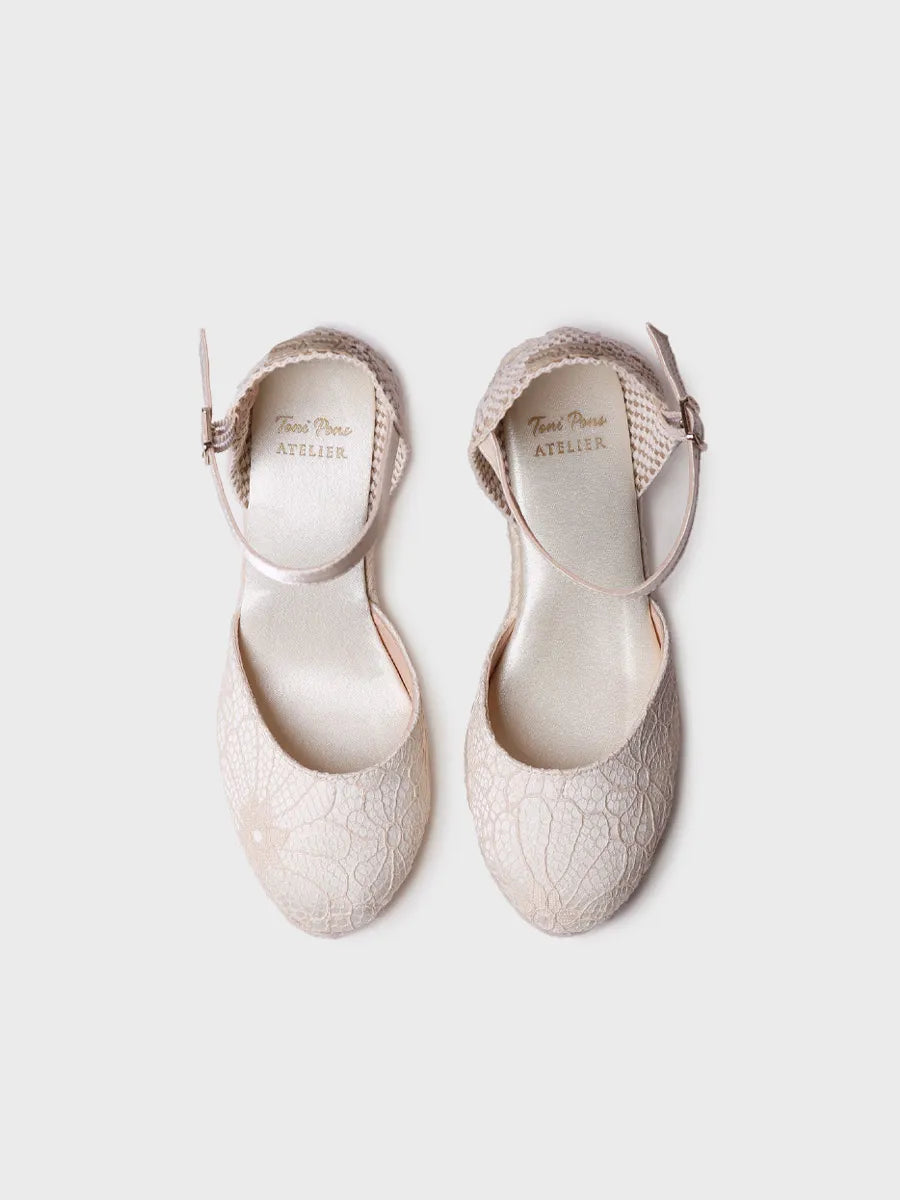 Toni Pons Orquidia espadrille mariée satin 7,5 cm