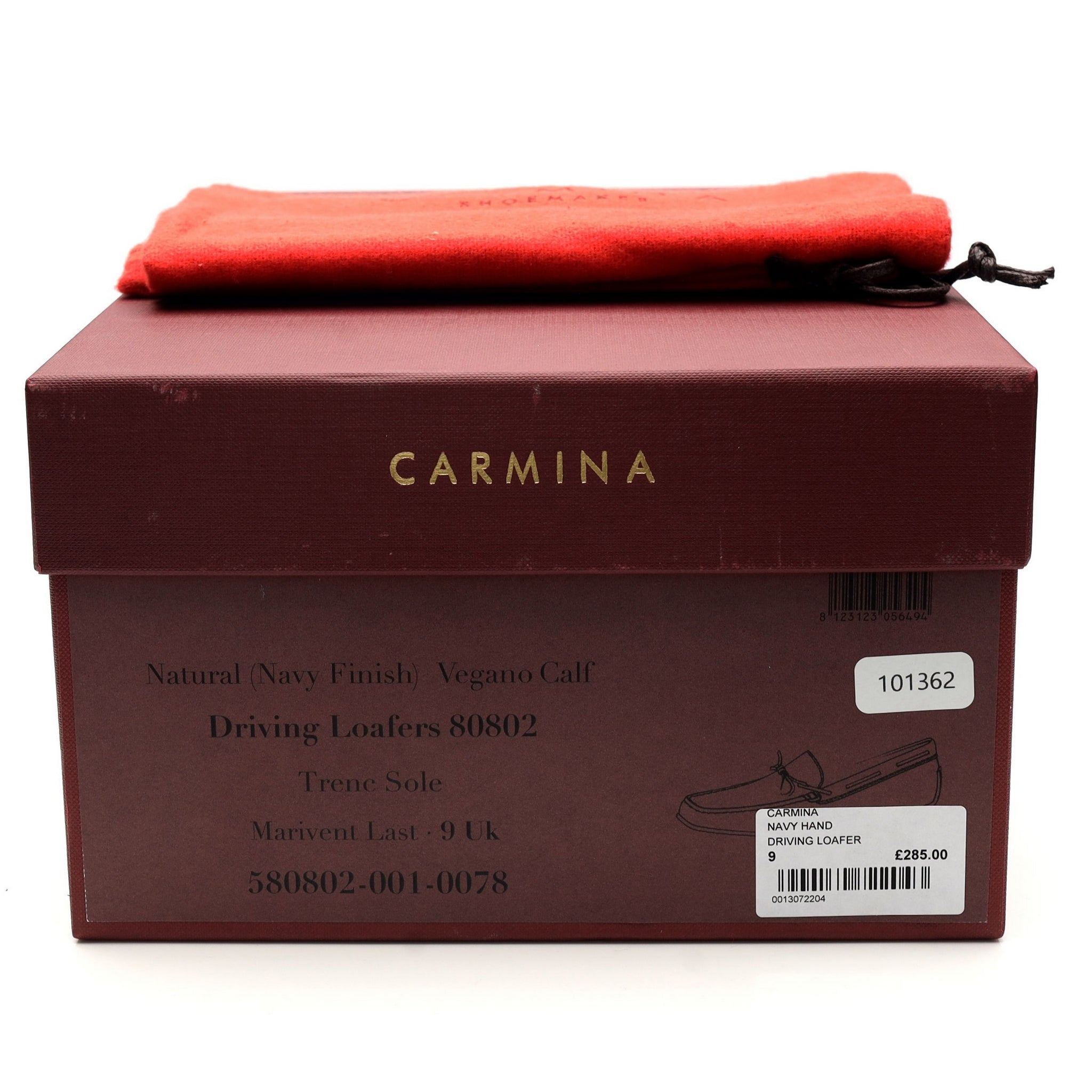 Carmina 80802 mocassins conduite cuir bleu marine UK 9