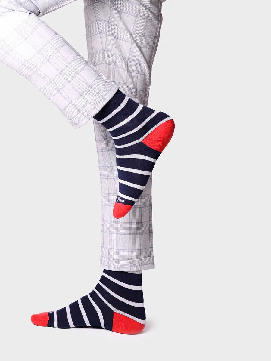 Toni Pons QUEL-BR chaussettes coton rayé taupe