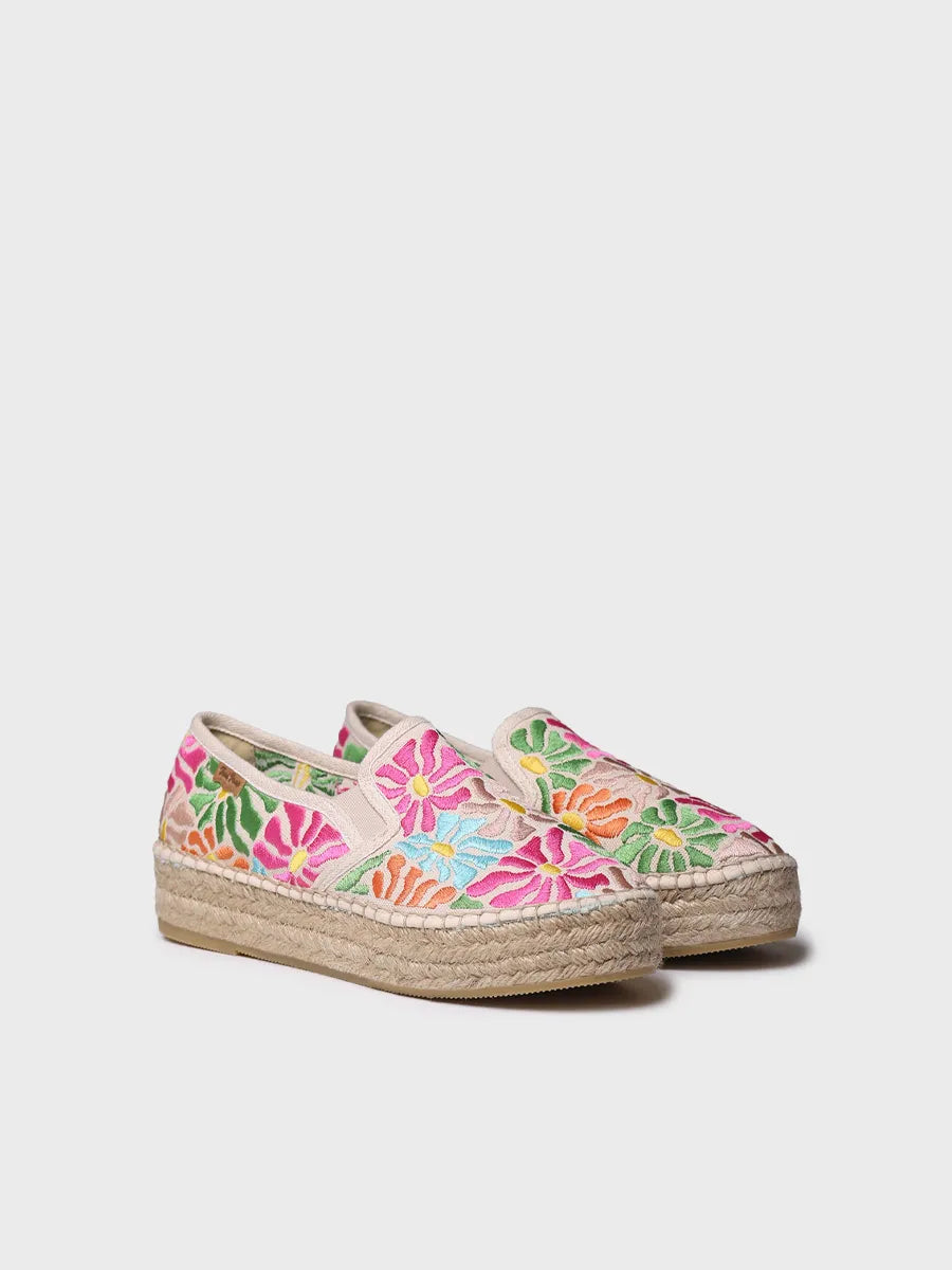 Toni Pons Pola espadrille femme coton brodé multicolore
