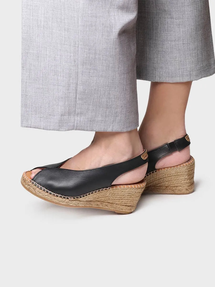 Toni Pons LAILA-P espadrille compensée cuir noir