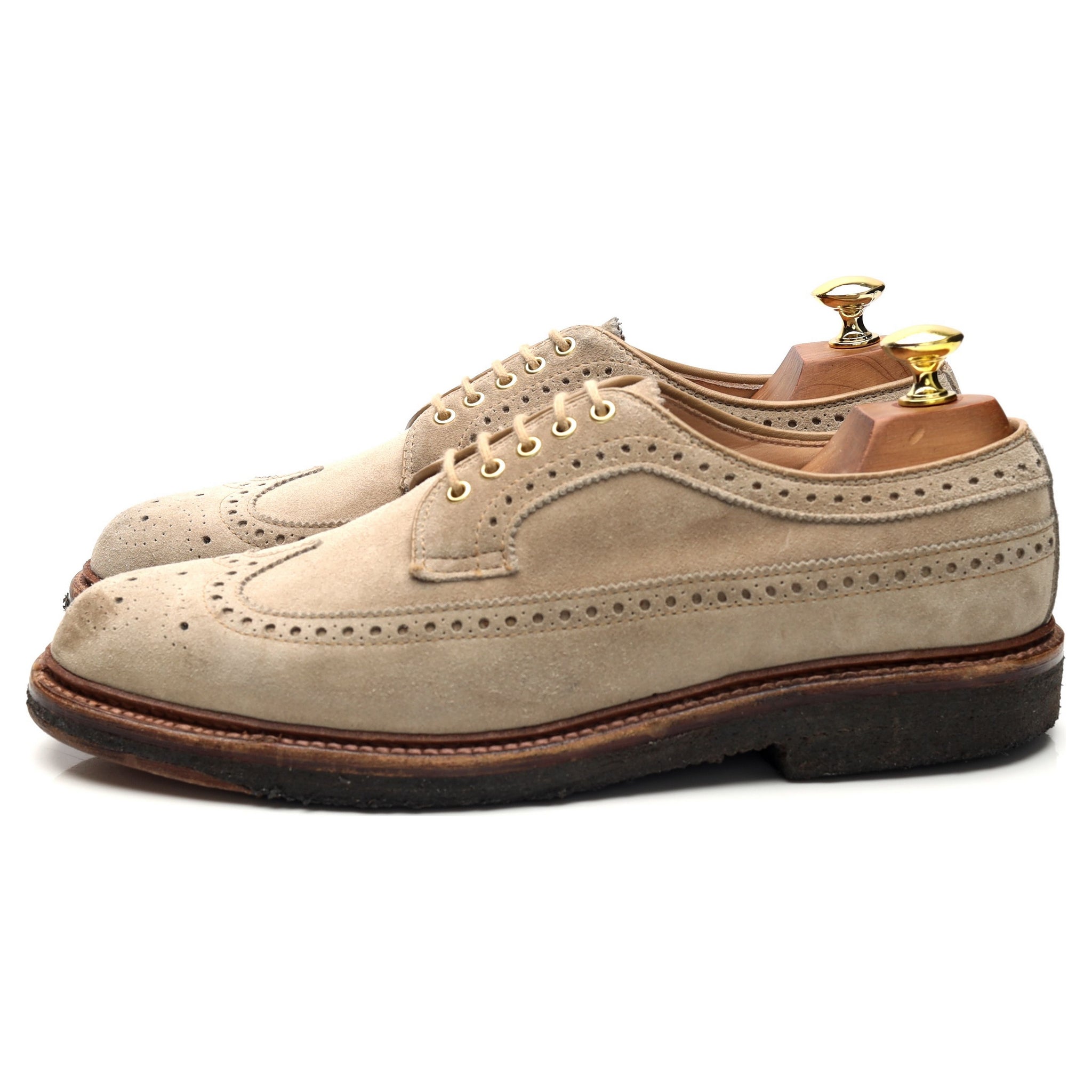Alden D3609 derby brogue suède beige UK 6,5