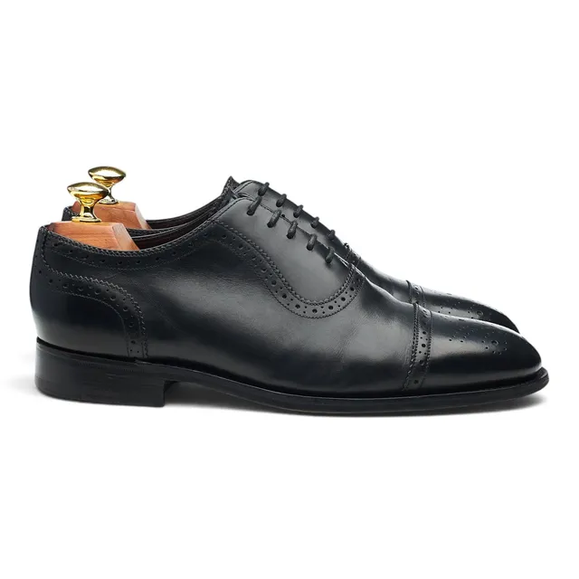 Tricker's richelieu cuir noir UK 7 cousu Goodyear