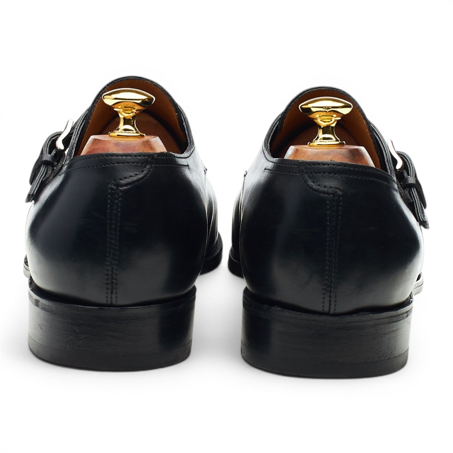 John Lobb Ashill monk cuir noir 11 large cousu Goodyear