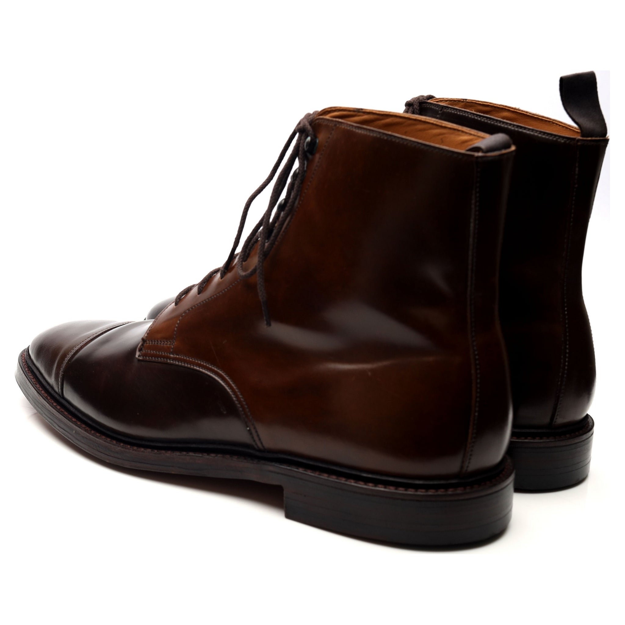 Crockett & Jones Harlech boots cuir cordovan marron UK 11