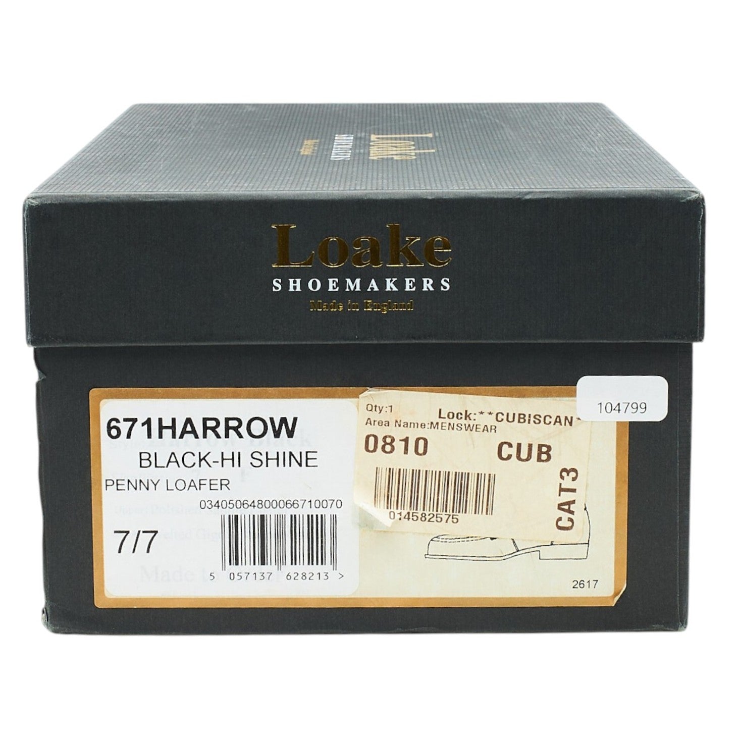 Loake Harrow mocassins cuir noir pointure 7