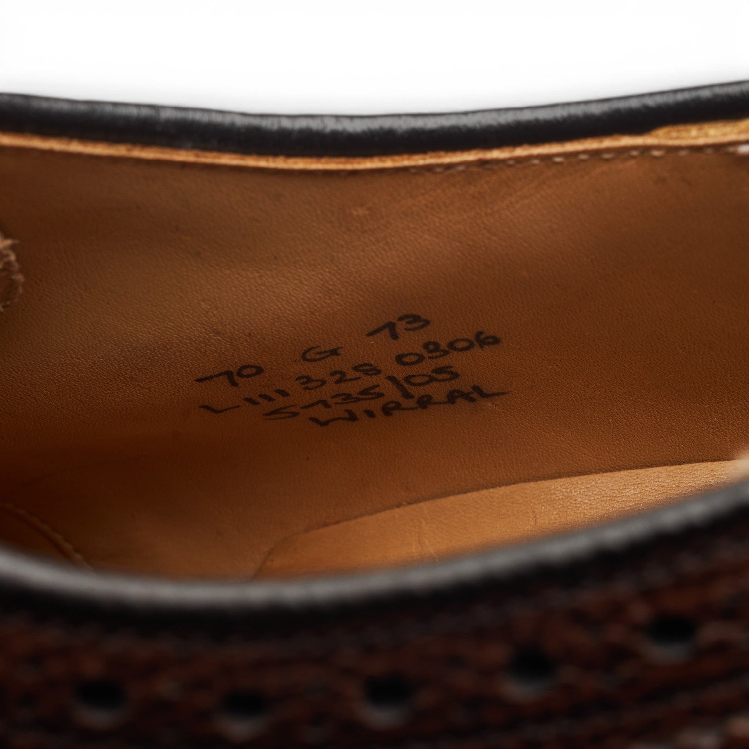 Church's Wirral derby brogue cuir grainé marron UK 7 G