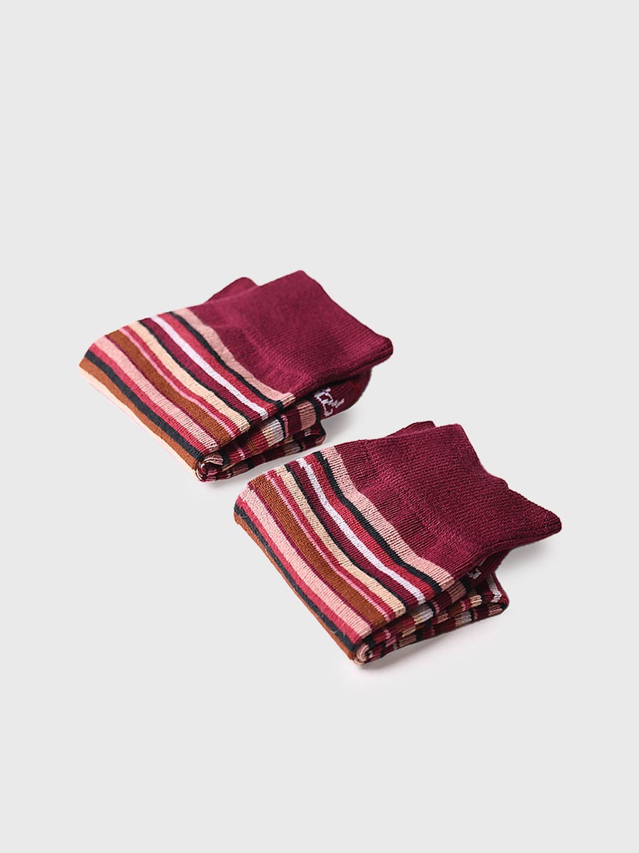 Toni Pons Quel-BR chaussettes coton rayé bordeaux