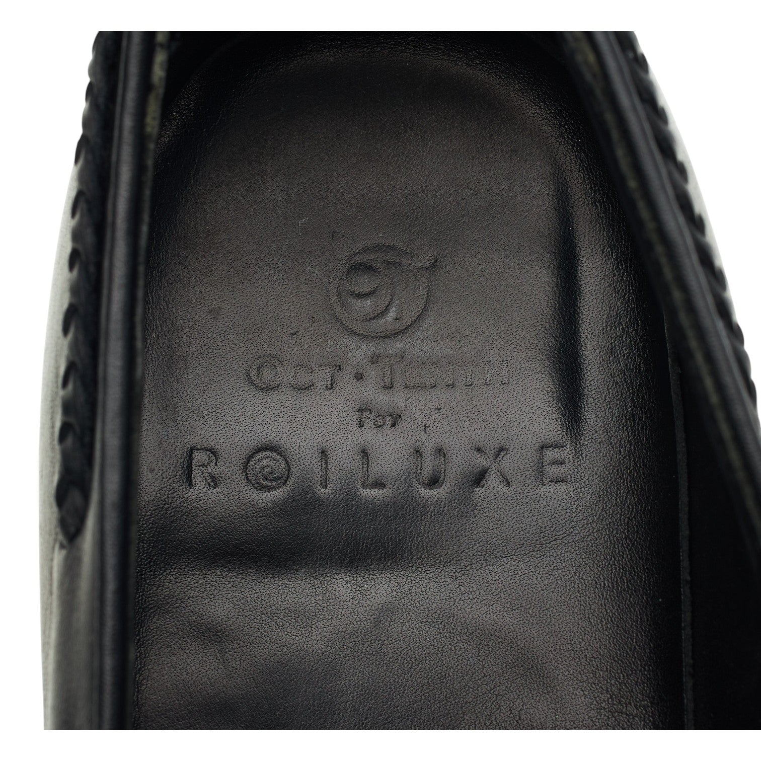 Oct. Tenth OT41 mocassin gland cuir noir UK 9,5