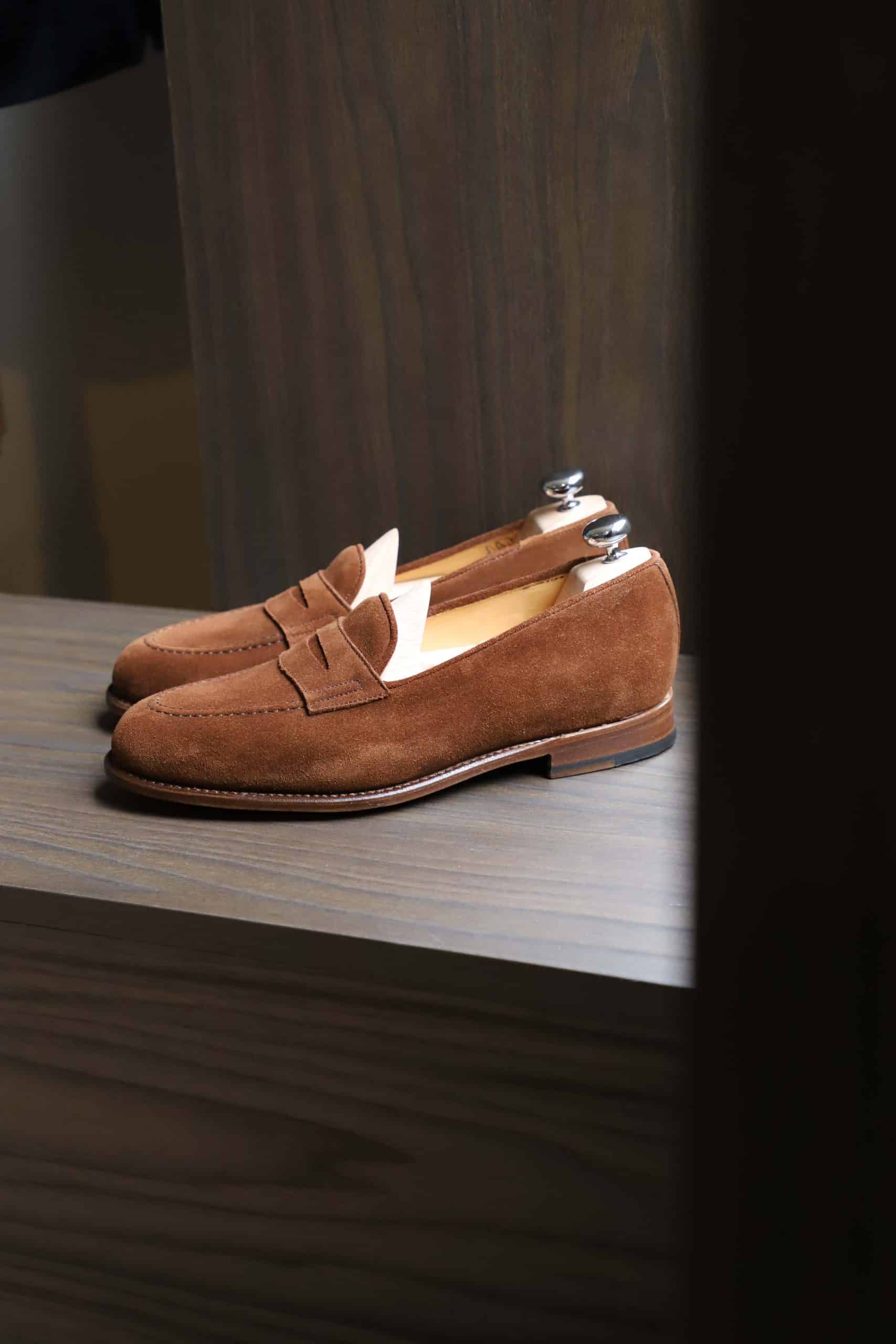 Malfroid Newport Superleggera mocassin daim cuir