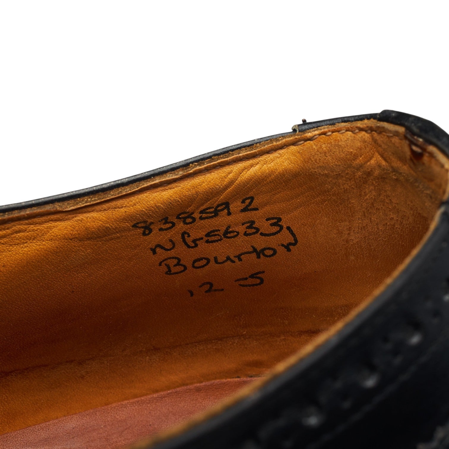 Tricker's Bourton derbies brogues cuir noir UK 12