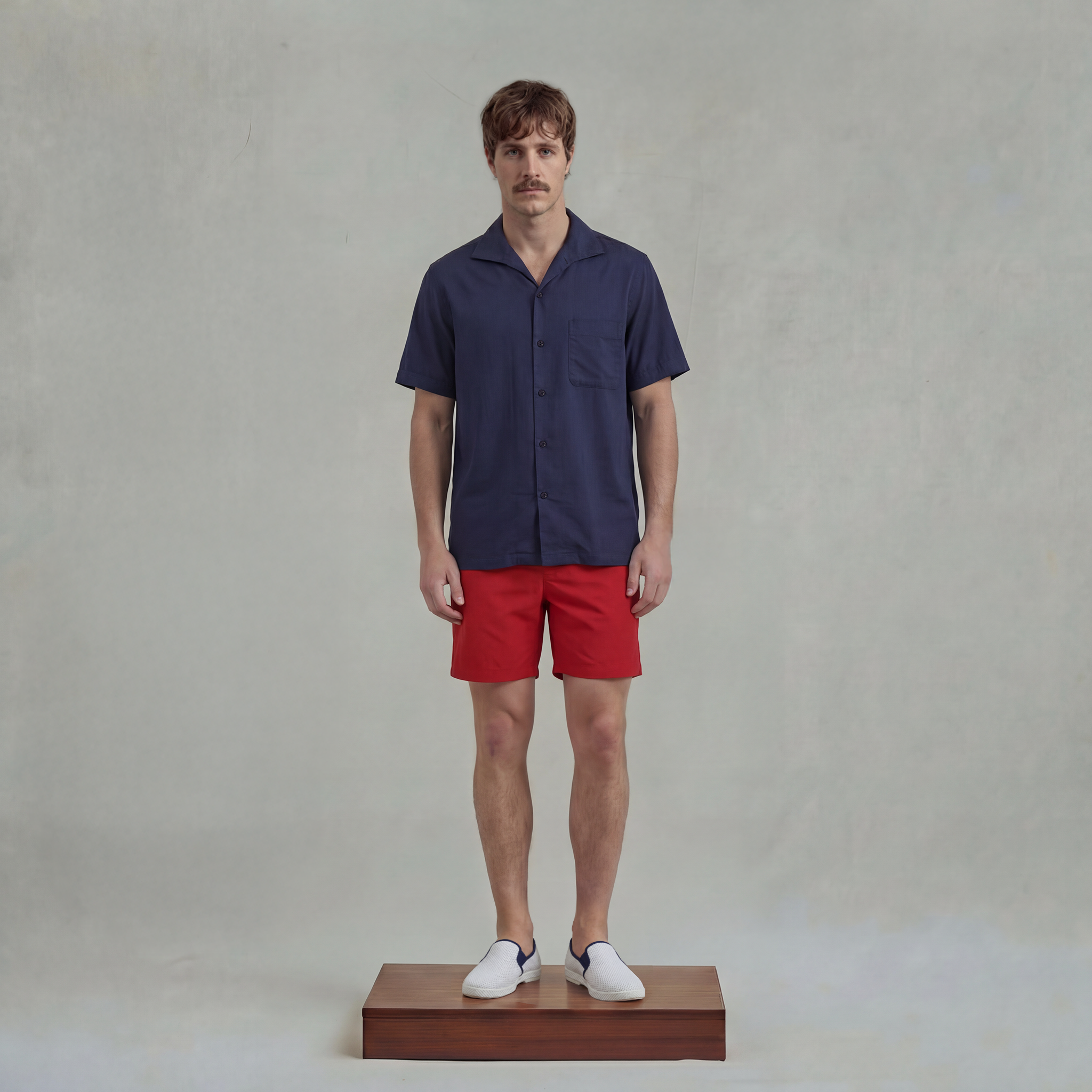 Rivieras Cadix chemise marine manches courtes lyocell