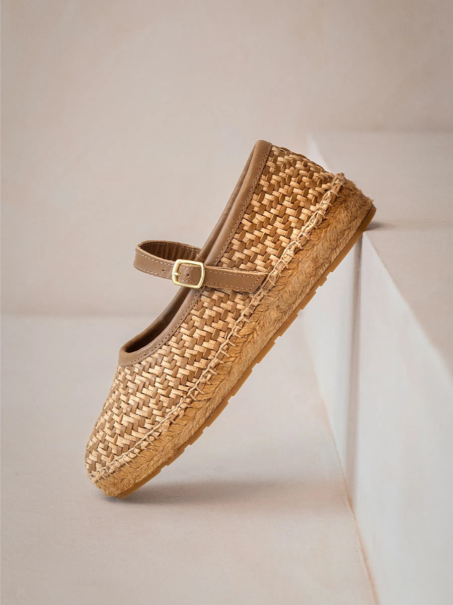 Toni Pons Girona80 babie femme cuir tressé 3,5 cm
