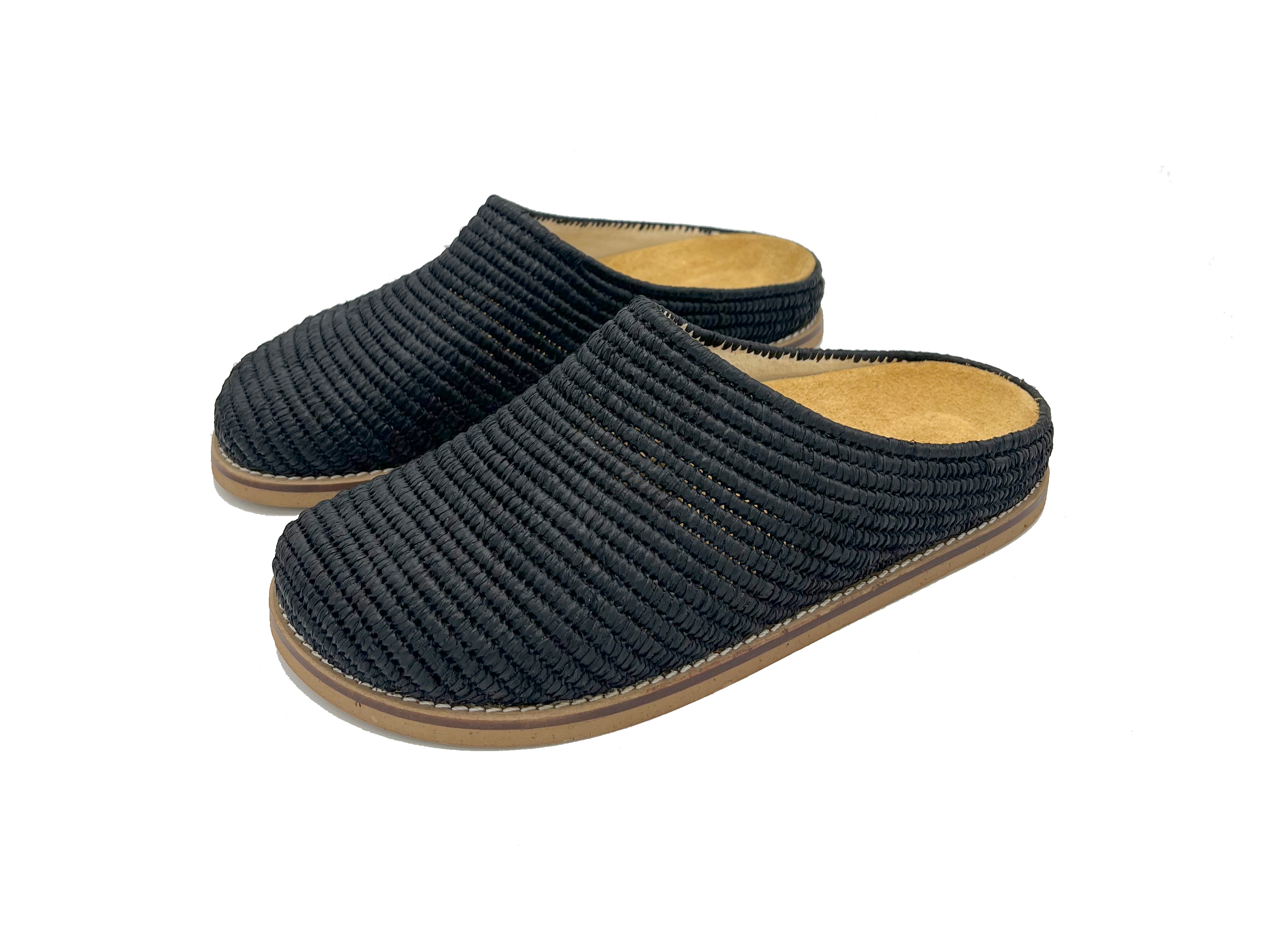 Contre-Allée Bousbir mule raphia beige naturel