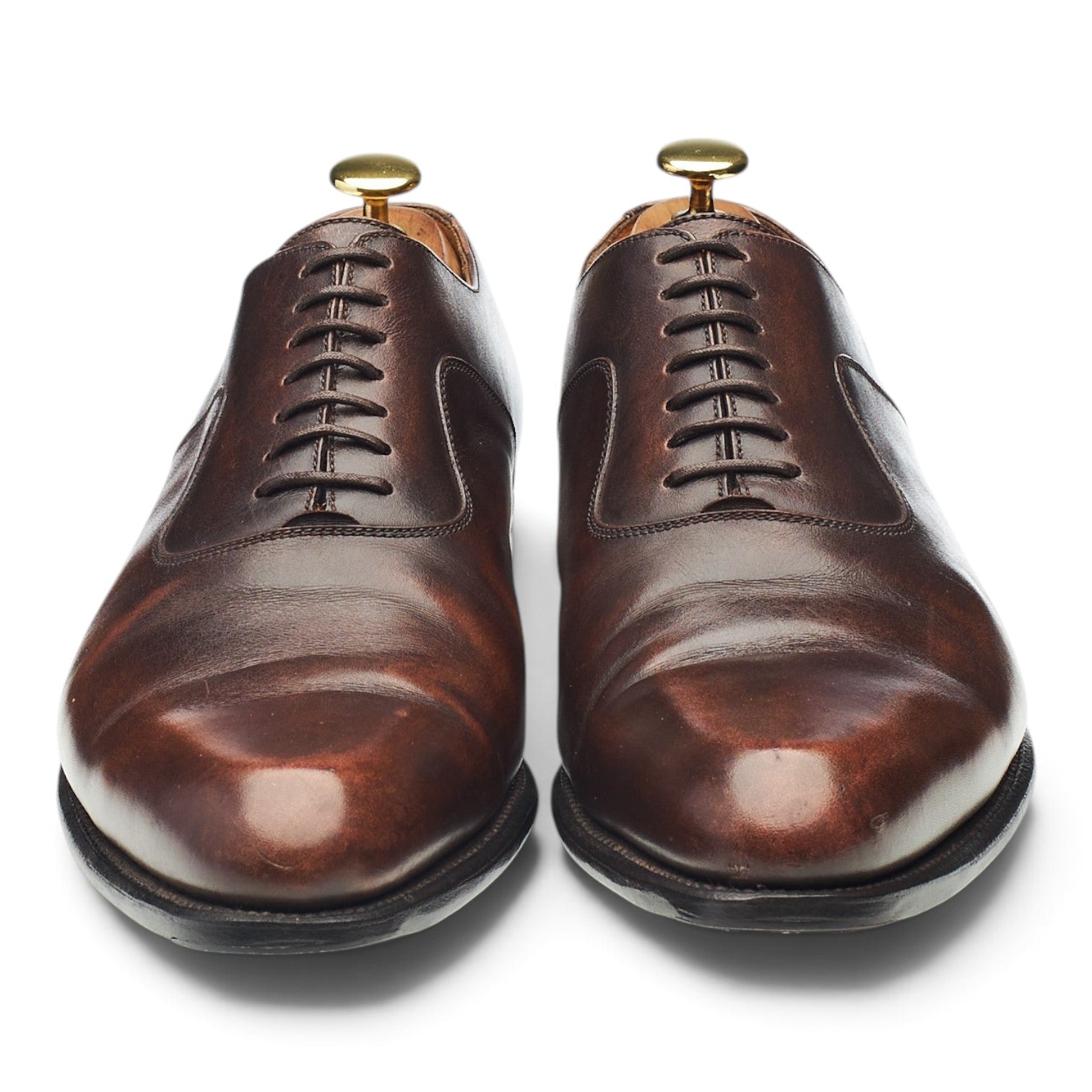 J.M. Weston 7 Eyelets oxford marron pointure UK 8 cuir patiné