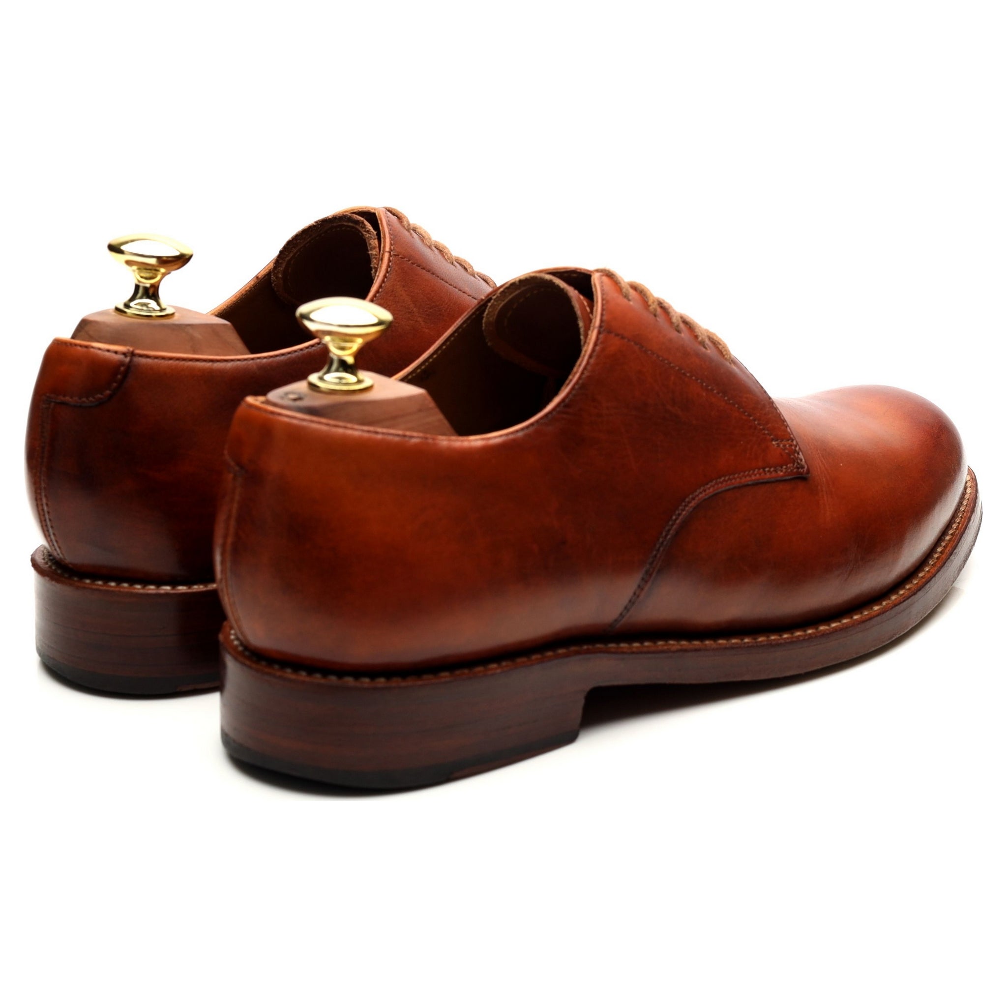 Grenson Curt Derby Cuir Fauve Patiné Pointure UK 7