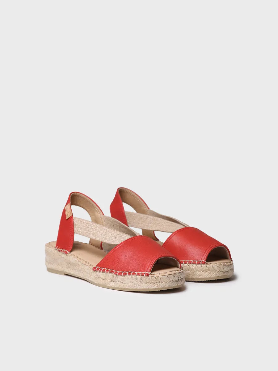 TONI PONS Tala espadrilles cuir rouge pied large