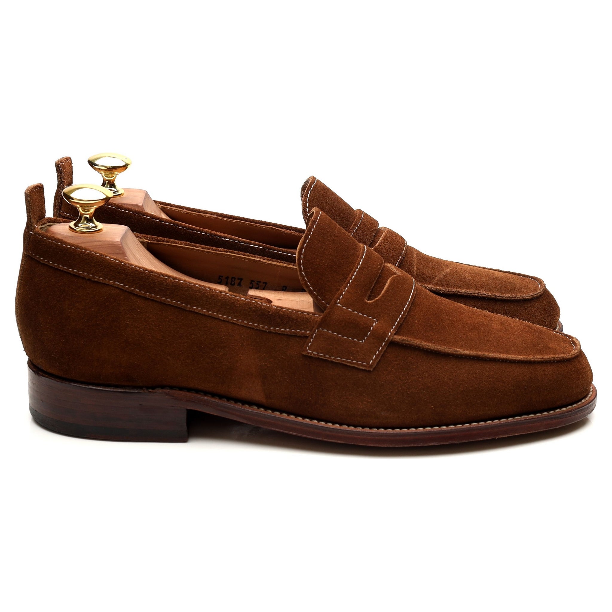 Grenson James mocassins daim marron tabac UK 8
