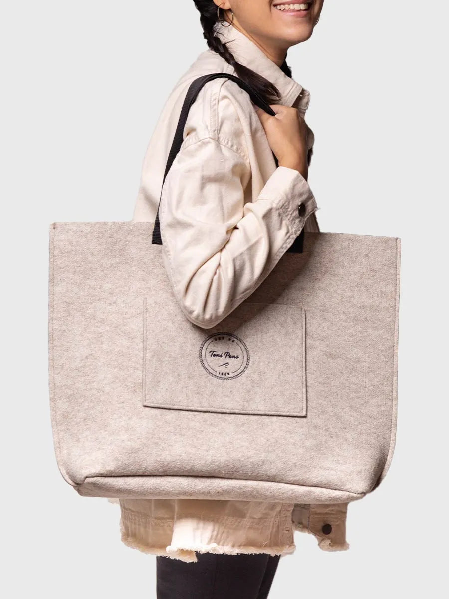 Toni Pons Gina-CD sac cabas femme feutre ecru