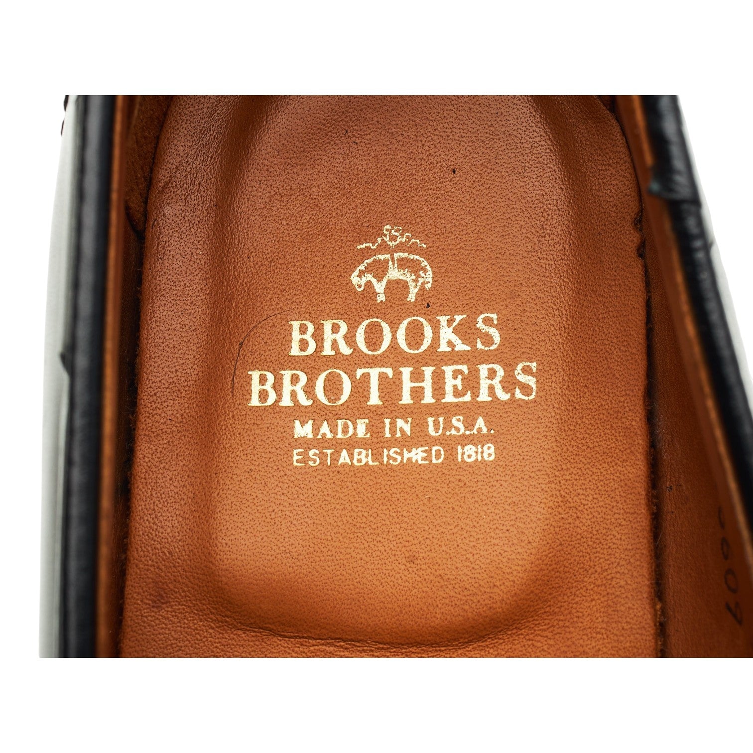 Brooks Brothers 06609 mocassins homme cuir noir UK 8.5
