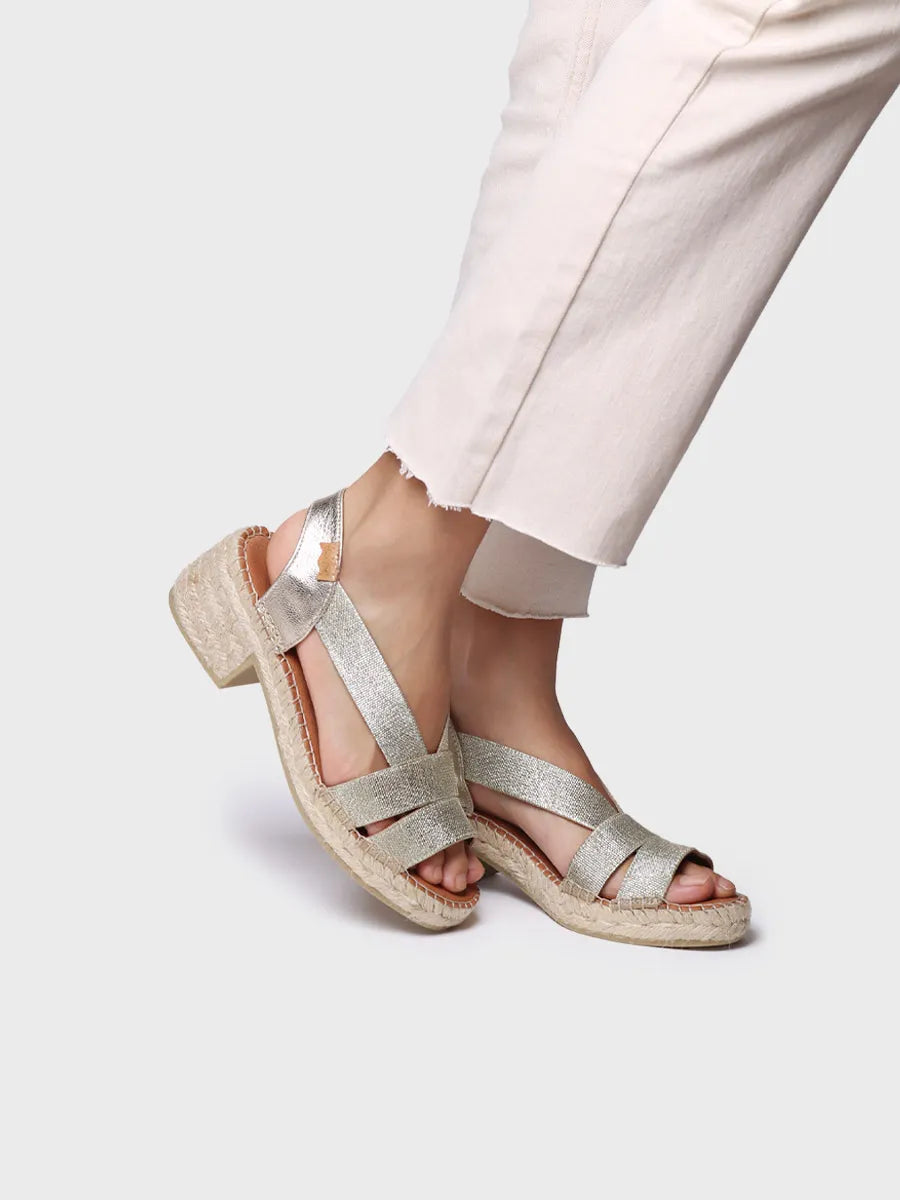 TONI PONS DAMA espadrille talon 5,5 cm platine