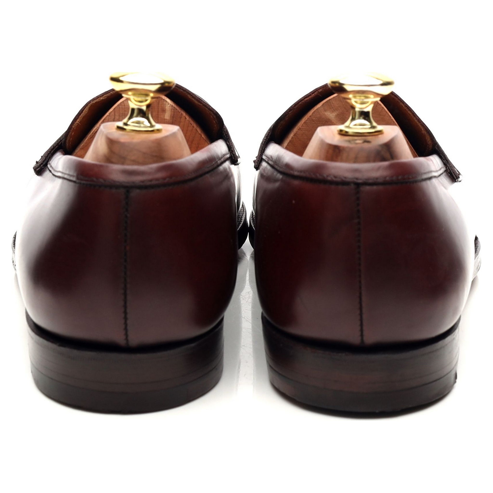 Crockett & Jones Boston mocassin cuir bordeaux UK 7.5