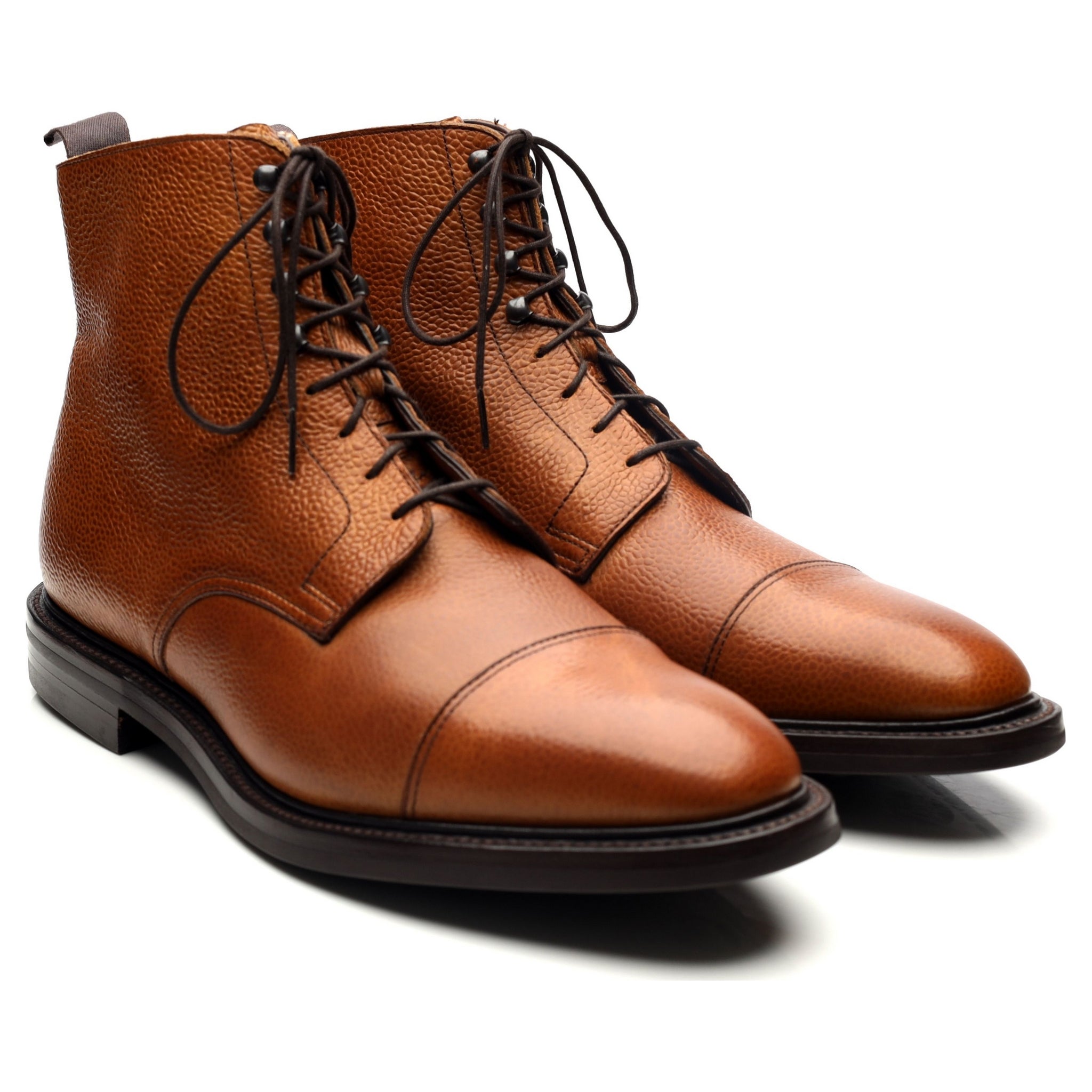 George Cleverley Taron bottines cuir marron grainé UK 10