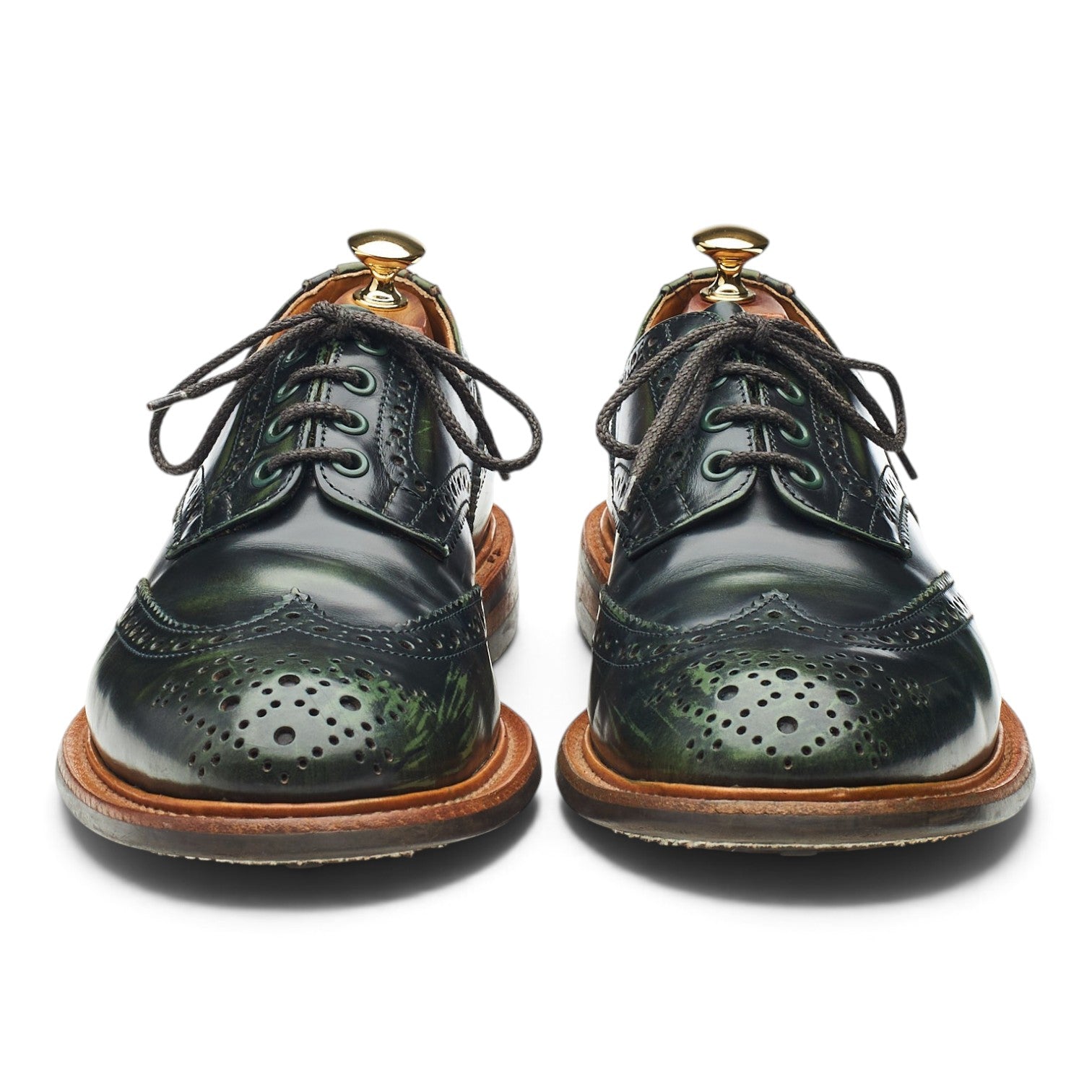 Tricker’s Bourton derby cuir vert UK9 brogue Dainite