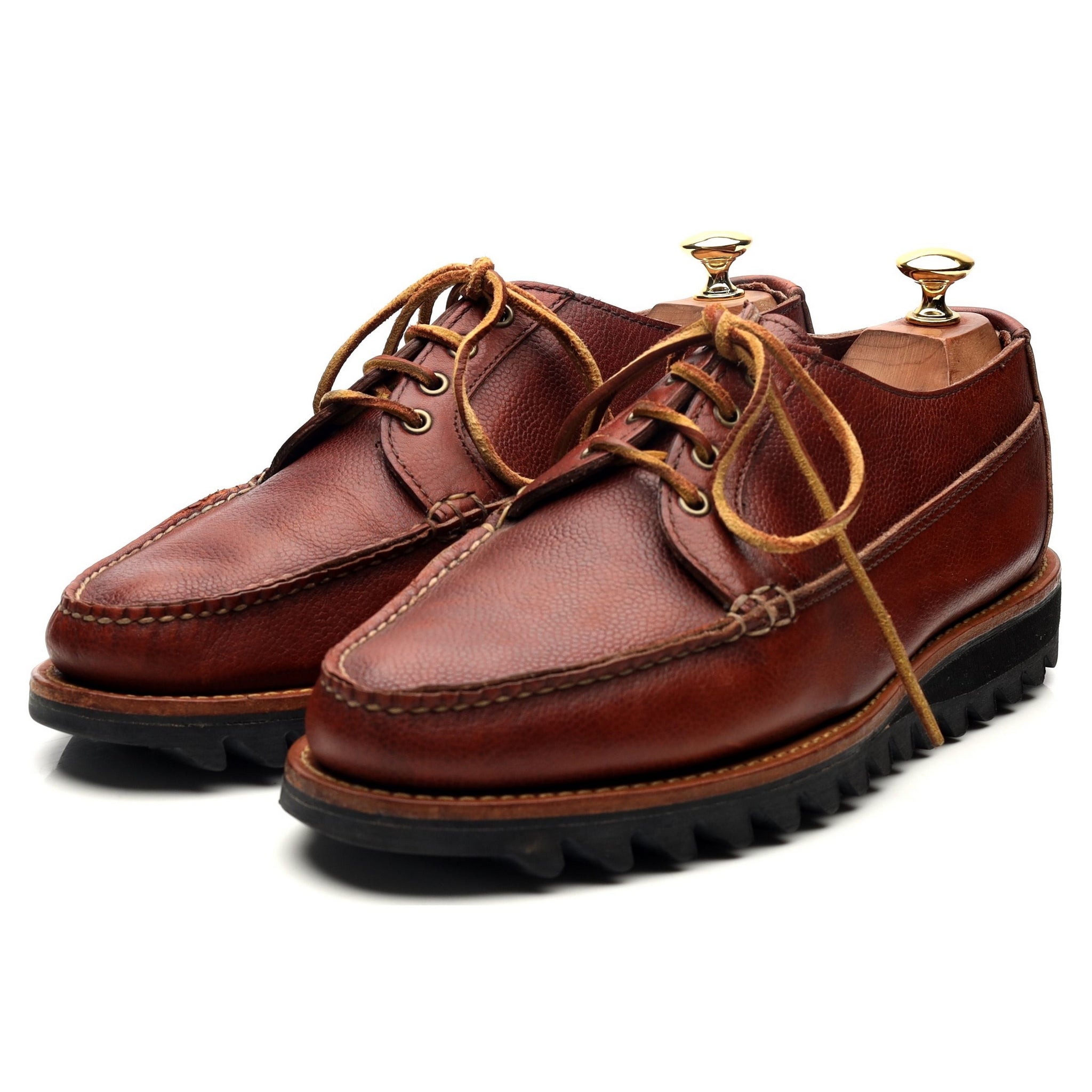 Yuketen derby moc toe cuir grainé marron pointure UK 8