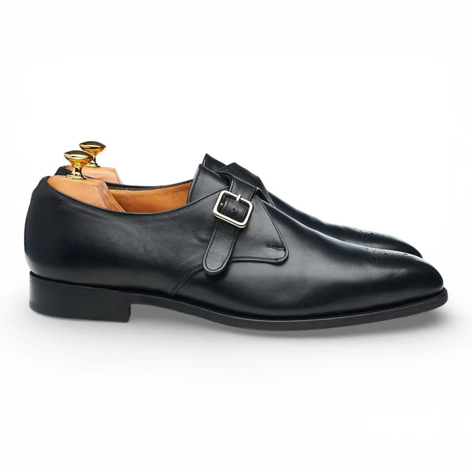 Tricker's Monk cuir noir pointure UK 12