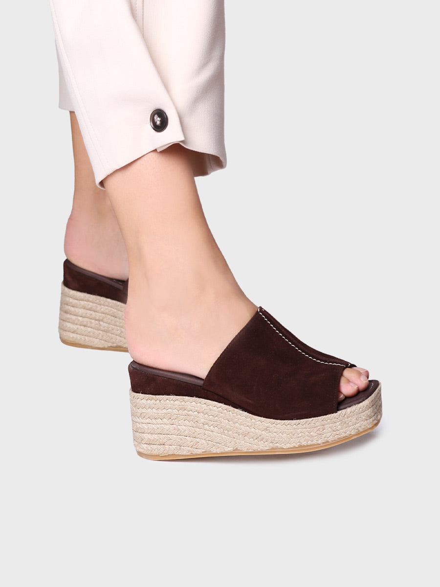 Toni Pons Miriam espadrilles compensées cuir divisé talon 8 cm