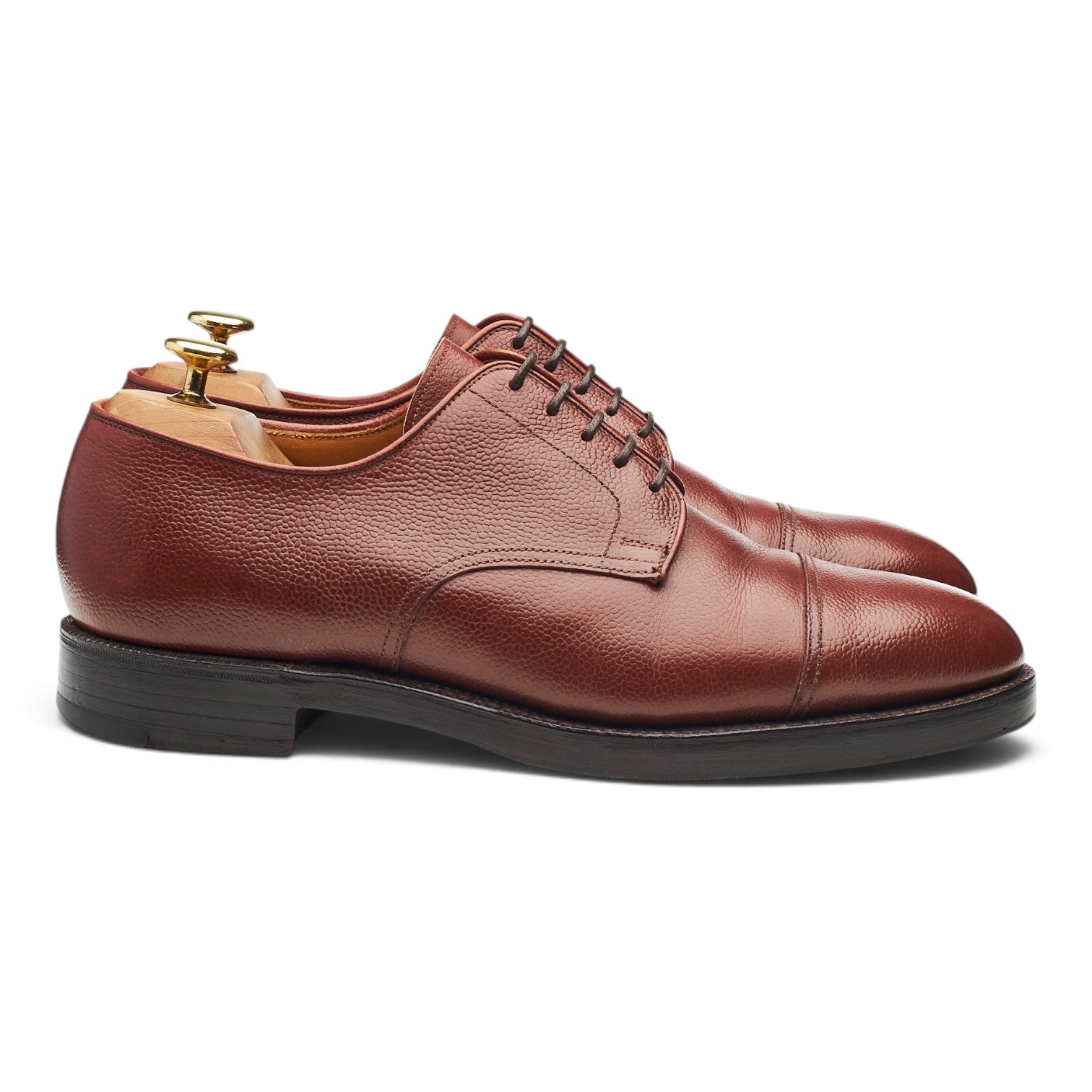 Cordings Lingfield derby cuir grainé marron UK 8 gomme