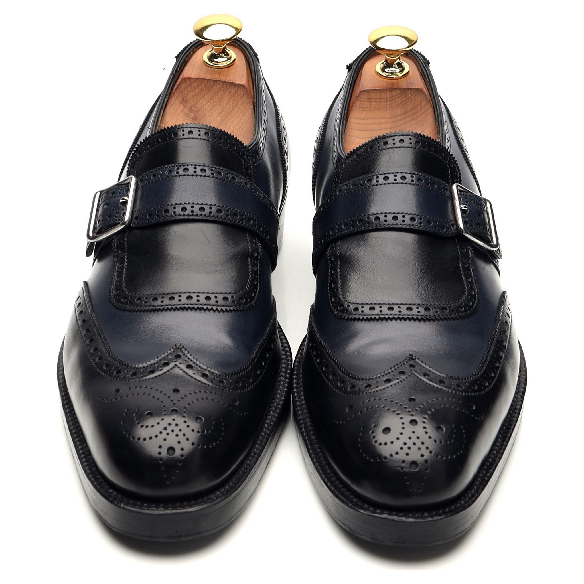 Gaziano & Girling Monk boucle cuir noir bleu 6 E