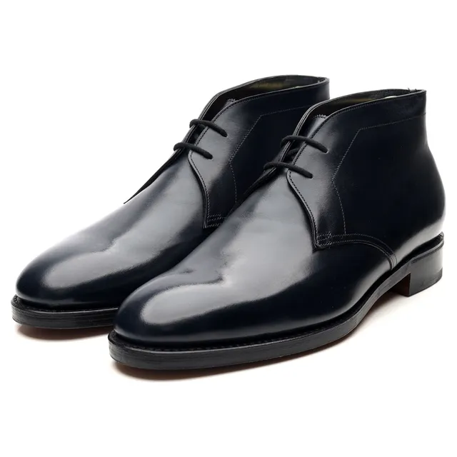 John Lobb Heywood bottines cuir bleu marine pointure UK 7
