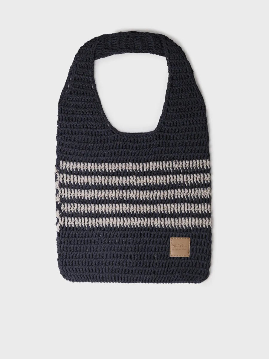 Toni Pons Goia sac crochet vegan marine-écru